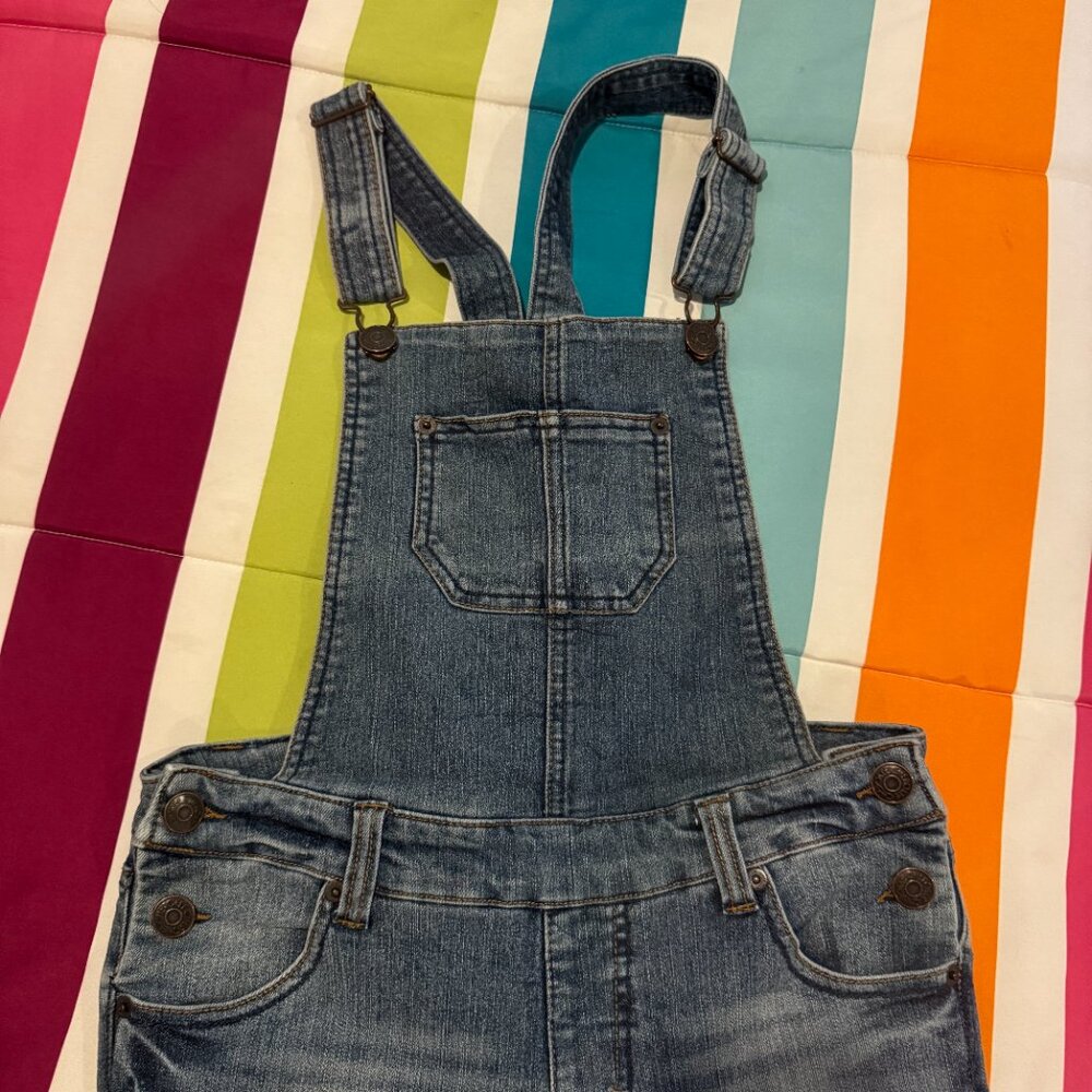 Cherokee Classic Medium Wash Denim Overalls – Adjustable Straps – Size L - Picture 3 of 8